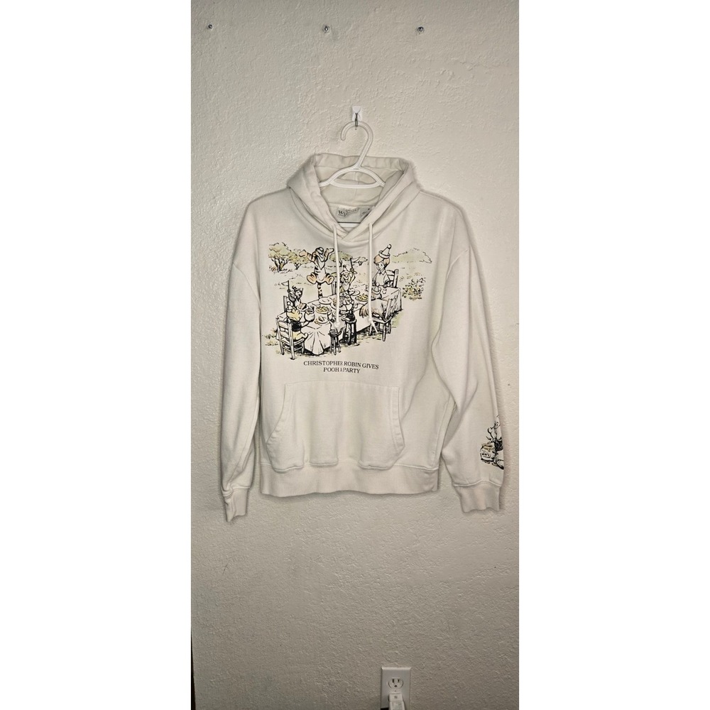 Disney Winnie the Pooh Medium Hoodie Egret White Christopher Robin Party Graphic